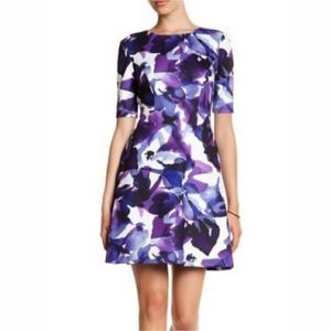 Vince Camuto Scuba Dress Blue Purple 0 petite 0p